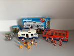MOOIE Playmobil set, camper, bus en konijnenhok, Ophalen of Verzenden, Zo goed als nieuw, Complete set