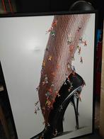 Olieverf schilderij "high heels" met klimpoppetjes, Antiek en Kunst, Ophalen