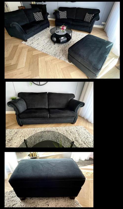 Mooi Bankstel (2-en 3 zits) + Hocker, Huis en Inrichting, Banken | Sofa's en Chaises Longues, Zo goed als nieuw, 200 tot 250 cm