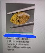 groen geel titaniet 1.97 ct met certificaat, Sieraden, Tassen en Uiterlijk, Edelstenen, Ophalen of Verzenden, Nieuw