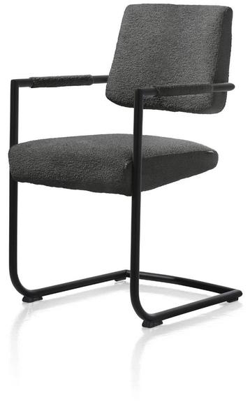 8 Nieuwe Armleuningstoelen, zwart met zwart slede frame Zeno beschikbaar voor biedingen