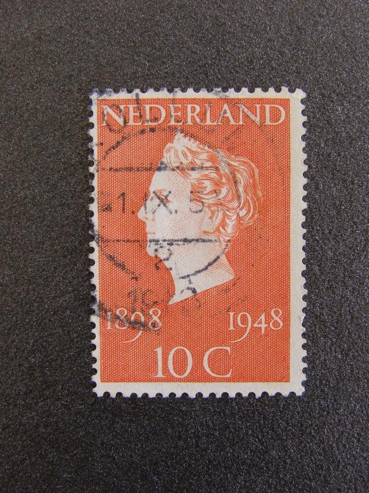 1948: NVPH 504 50-jarig jubileum Kon. Wilhelmina; gestempeld, Postzegels en Munten, Postzegels | Nederland, Gestempeld, Na 1940