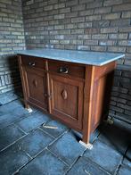 Antieke waskast met marmeren blad en origineel beslag., Antiek en Kunst, Antiek | Meubels | Kasten, Ophalen