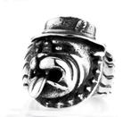 Funny dog ring, 20 of groter, Heer, Nieuw, Zilver