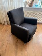 Grijze fauteuil met stalen pootjes, Ophalen, Zo goed als nieuw, Stof, 75 tot 100 cm