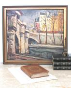 Oud Frans schilderij “Pont Neuf – Parijs”, Antiek en Kunst, Antiek | Servies los, Ophalen of Verzenden