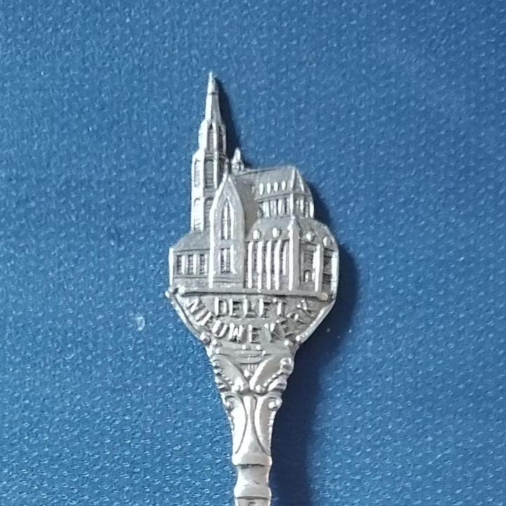 verzilverd lepeltje Nieuwe Kerk Delft (JS Zn), Antiek en Kunst, Antiek | Bestek, Ophalen of Verzenden