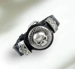 Harley Davidson Skull Leren armband NIEUW, Sieraden, Tassen en Uiterlijk, Armbanden, Nieuw, Overige materialen, Zwart, Verzenden