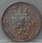 Zeldzame 1/2 cent 1823 U - halve cent 1823 U - Willem 1, Postzegels en Munten, Munten | Nederland, Koning Willem I, Overige waardes