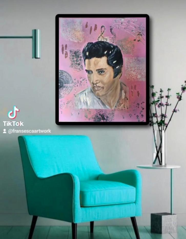 Elvis Presley Schilderij, Antiek en Kunst, Kunst | Schilderijen | Klassiek, Ophalen of Verzenden