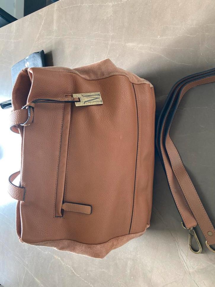 Mart Visser werktas/shopper bruin, Sieraden, Tassen en Uiterlijk, Tassen | Schoudertassen, Gebruikt, Bruin, Leer, Ophalen of Verzenden