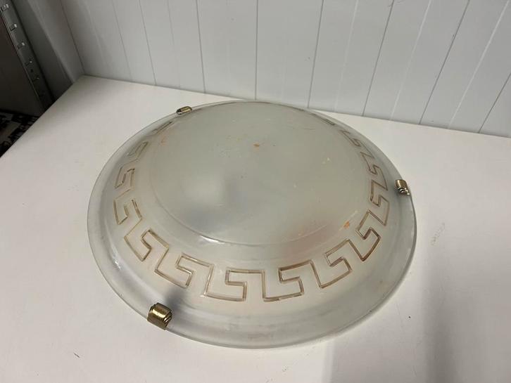 Te Koop : Plafondlamp Plafonnière Griekse Stijl Massive, Huis en Inrichting, Lampen | Plafondlampen, Zo goed als nieuw, Glas, Metaal