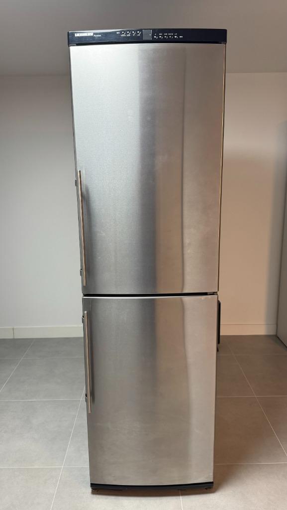 RVS Koel/vriescombinatie LIEBHERR, Witgoed en Apparatuur, Koelkasten en IJskasten, Gebruikt, Met aparte vriezer, 200 liter of meer