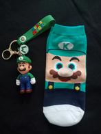 Super Mario Luigi Sokken & Sleutelhanger Set, Overige kleuren, Nieuw, Overige maten, Ophalen of Verzenden
