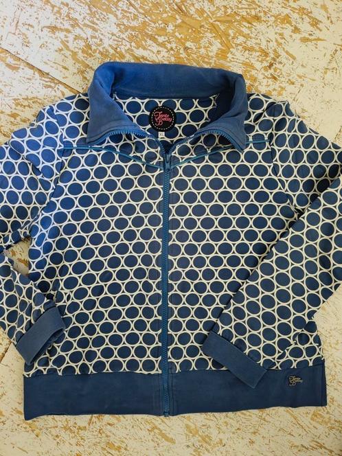 Tante Betsy XL sporty jacket vest jasje 42 44, Kleding | Dames, Truien en Vesten, Gedragen, Maat 46/48 (XL) of groter, Blauw, Ophalen of Verzenden