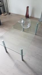 Gehard glazen tafel, Minder dan 50 cm, Rechthoekig, Ophalen of Verzenden, Zo goed als nieuw