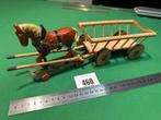 460 - handgemaakt Houten Paard en Wagen Speelgoed, Antiek en Kunst, Antiek | Speelgoed, Ophalen of Verzenden