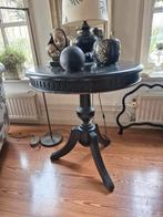 Wijntafel zwart hout, Klassiek/landelijk/brocant, Zo goed als nieuw, 60 cm of meer, Rechthoekig