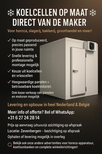 Koelcel of vriescel op maat – incl. panelen & deuren beschikbaar voor biedingen
