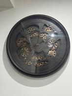 Stijlvolle Wandklok met Tandwiel Design, Huis en Inrichting, Ophalen of Verzenden, Zo goed als nieuw, Analoog, Wandklok