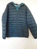 Donkerblauwe gewatteerde jas met capuchon - Maat L, Maat 52/54 (L), Onbekend, Blauw, Ophalen of Verzenden