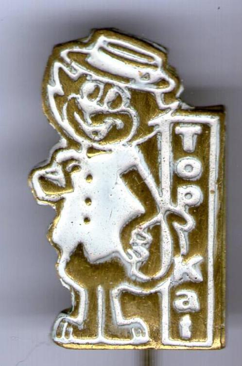 Top-Kat wit op koper stripfiguur speldje ( S_223 ), Verzamelen, Speldjes, Pins en Buttons, Nieuw, Speldje of Pin, Figuurtje, Verzenden