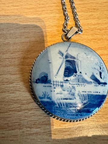 Delfts Blauw porselein Hanger met Molen beschikbaar voor biedingen