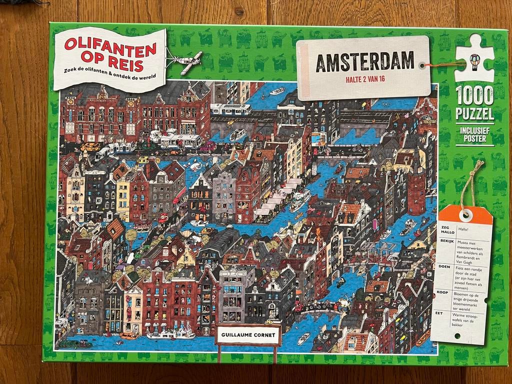 Olifanten op reis Amsterdam, Ophalen of Verzenden, 500 t/m 1500 stukjes, Zo goed als nieuw