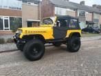 Dikke jeep Wrangler yj 4.0 high output geel offroad, Auto's, Overige kleuren, Leder en Stof, Bedrijf, Handgeschakeld