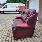 Chesterfield bank rood leer, origineel made in England, Ophalen, Gebruikt, Leer, Chesterfield, Delta Chesterfield Collection