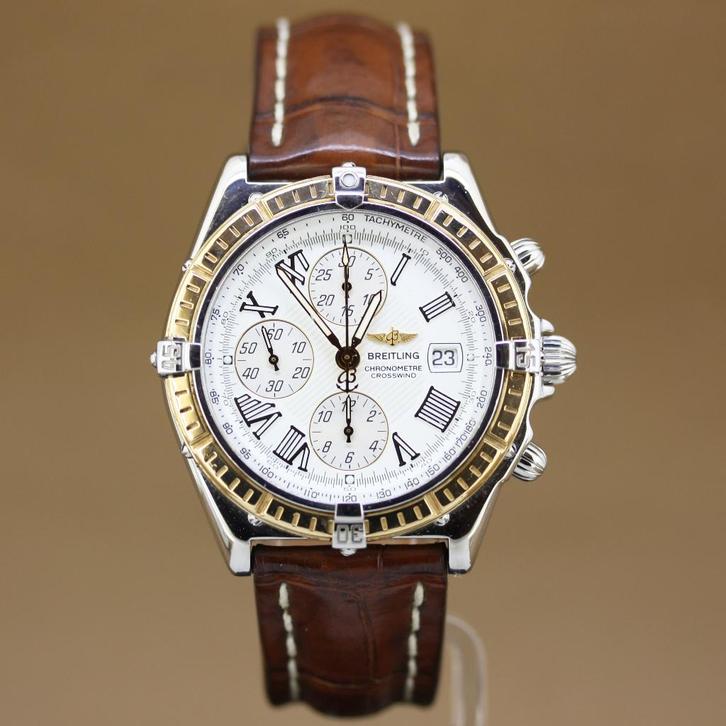 Breitling Crosswind Goud-Staal D13355, Sieraden, Tassen en Uiterlijk, Horloges | Heren, Gebruikt, Breitling, Goud, Ophalen of Verzenden