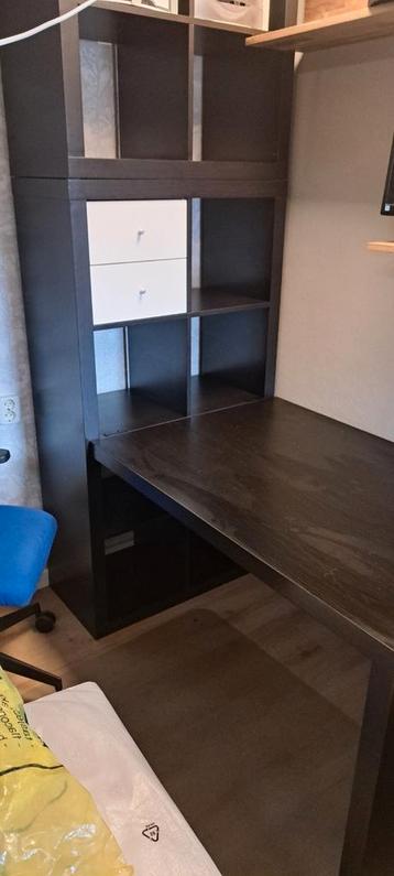 ikea expedit bureau en kasten (bruin)