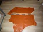 2 Oranje resten soepel echt leer rundleer, Verzenden, Leer of Kunstleer, Nieuw, Oranje