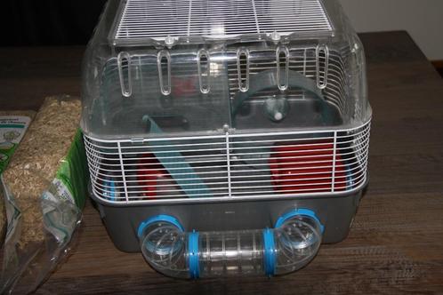 Hamsterkooi met accessoires, Dieren en Toebehoren, Knaagdieren en Konijnen | Hokken en Kooien, Zo goed als nieuw, Kooi, Minder dan 60 cm
