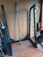 Halterbank - Halterstang - Squat rack - 120kg Tunturi, Ophalen, Gebruikt, Halterset