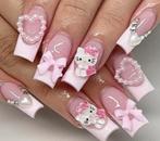 Plak nagels roze hello kitty strike french manicure, Ophalen of Verzenden, Nieuw, Overige typen
