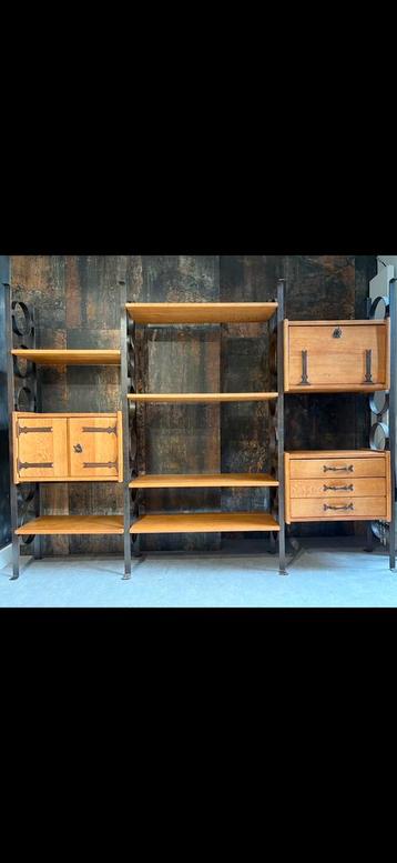 Brutalist roomdivider wandkast Bram Sprij Jaren 50 beschikbaar voor biedingen