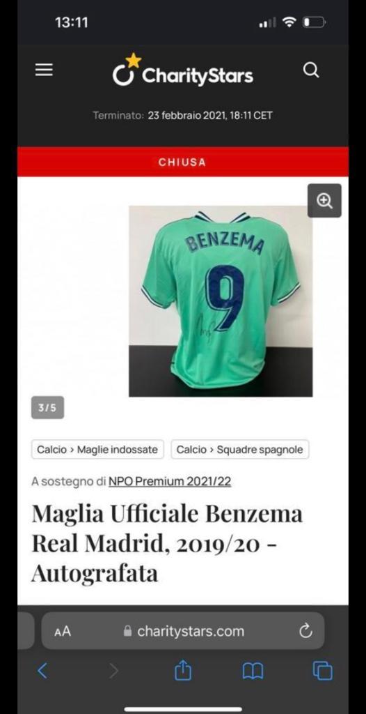 ≥ Adidas Real Madrid gesigneerd shirt Benzema 2019/2020