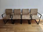 Zo goed als nieuwe cognac bruine eetkamerstoelen, Metaal, Bruin, Ophalen of Verzenden, Vier