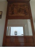 Grote spiegel voor de hal met houten frame, Antiek en Kunst, Ophalen, Rechthoekig, 100 tot 150 cm, 150 tot 200 cm