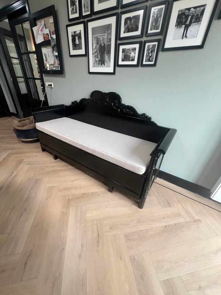 Antieke Zweedse klepbank, Antiek en Kunst, Antiek | Meubels | Stoelen en Banken, Ophalen of Verzenden