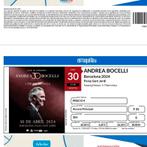 2 Kaartjes Concert Andrea Bocelli ,Barcelona, 30 april, Tickets en Kaartjes, Concerten | Klassiek
