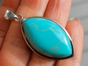 Vanoli 925 zilveren kettinghanger met turquoise  beschikbaar voor biedingen