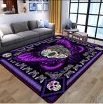 Paars Sugar Skull Vloerkleed / Kleed Tapijt Doodskop Skull, Huis en Inrichting, Stoffering | Tapijten en Kleden, Verzenden, Nieuw