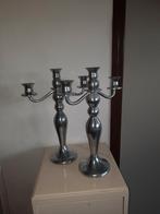 2  ZWARE KANDELAARS, SUPER VOOR DE FEESTDAGEN, Huis en Inrichting, Ophalen, Zo goed als nieuw, Overige materialen, 25 tot 50 cm