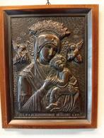 Antieke icoon hoogte 21 breedte 17 cm, Antiek en Kunst, Antiek | Religie, Ophalen of Verzenden