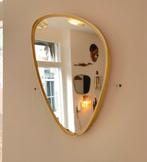 Vintage Organichse Asymmetrische Spiegel Mirror Messing, Huis en Inrichting, Ophalen of Verzenden, Zo goed als nieuw
