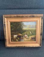 Klassiek olieverf schilderij op houten paneel, Antiek en Kunst, Ophalen of Verzenden