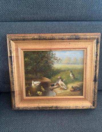 Klassiek olieverf schilderij op houten paneel beschikbaar voor biedingen