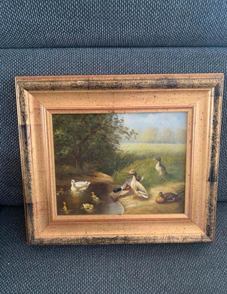 Klassiek olieverf schilderij op houten paneel, Antiek en Kunst, Kunst | Schilderijen | Klassiek, Ophalen of Verzenden